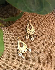 Bamboo Shell Drop Earrings