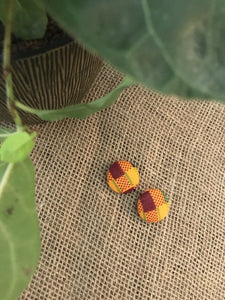 Patterned Button Earrings