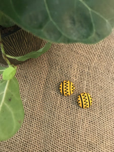 Patterned Button Earrings