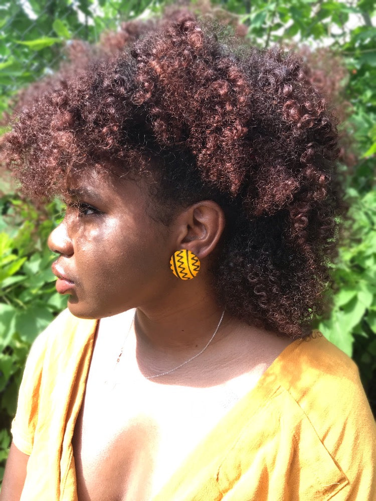 Patterned Button Earrings