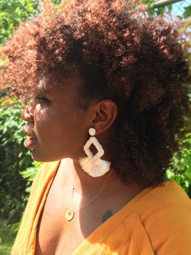 Fringe Beaded Earrings (Available in multiple colors)